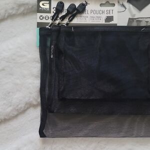 G-Force Black Mesh Travel Pouch Trio Set